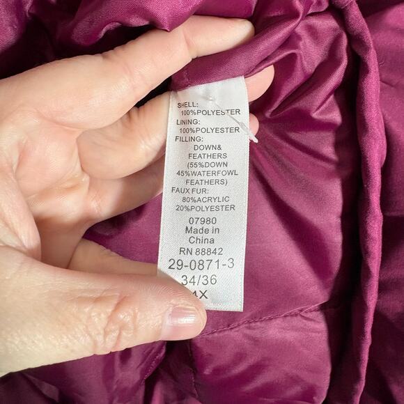 Woman Within Purple Down Puffer Winter Coat - Size 4X (34/36) - Womens Plus Size - Picture 6 of 7